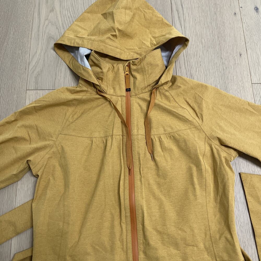Prana Eliza Jacket Women's Medium Rain Windbreaker Gold Belted Waterproof - Picture 3 of 14